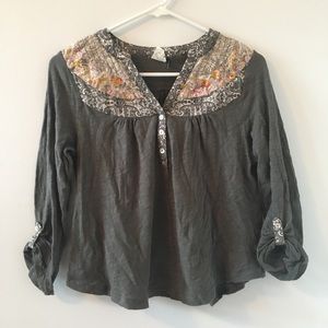 Anthropologie Comfortable grey quilted shirt
